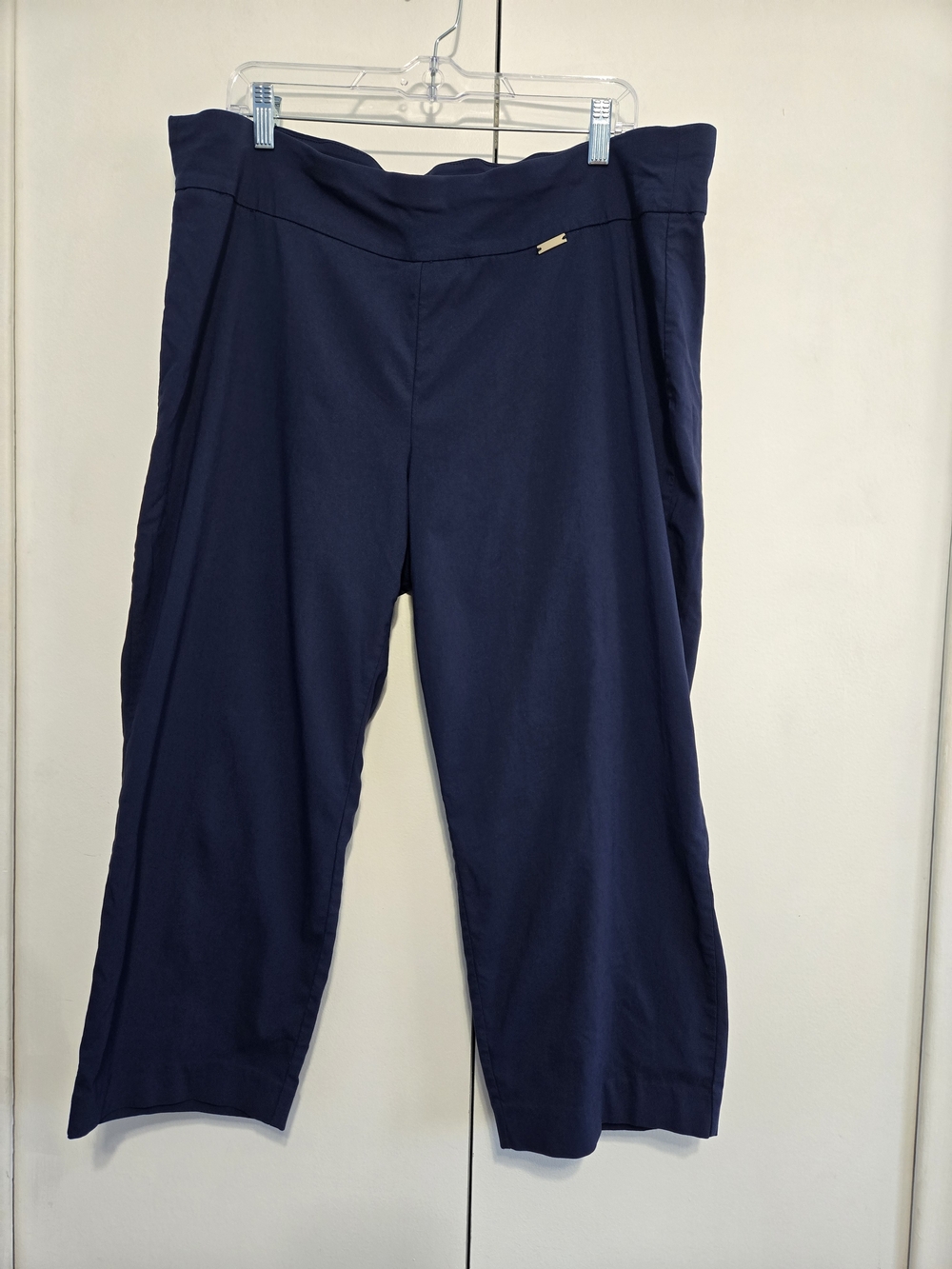 INC International Concepts Pants Womens 20W Navy Pull On Cropped Stretch